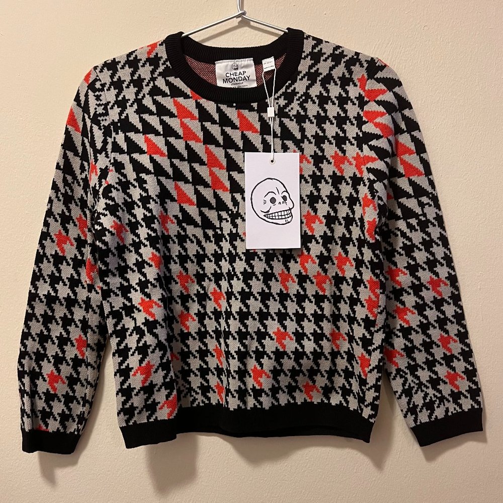 Rare NWT Cheap Monday Houndstooth Sweater Size XS